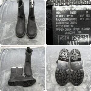 Herman Survivors Work Boots Mens 14 Black Leather Steel‎ Toe Anti Fatigue NEW